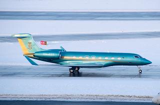 Gulfstream G650 business jet at Pulkovo Airport