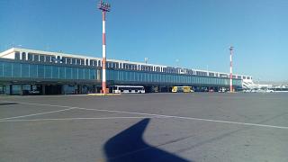 View from the apron of the Heraklion Airport terminal by Nikos Kazantzakis
