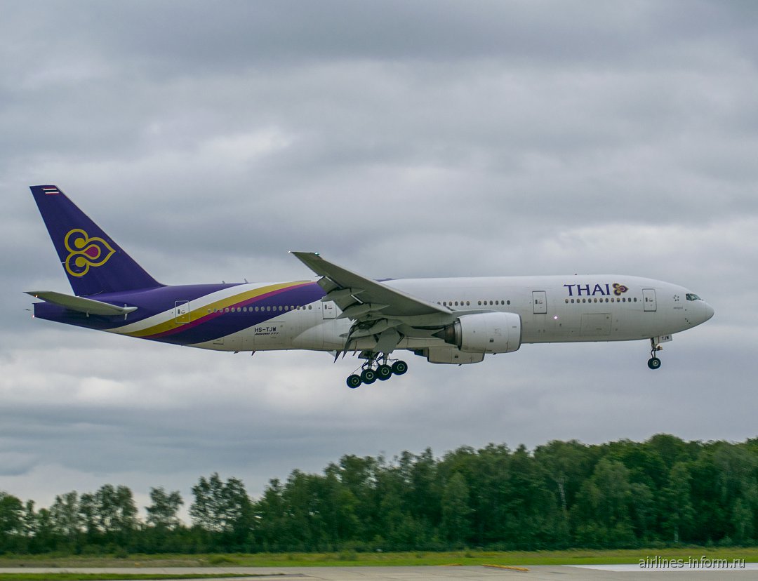 Домодедова тайски. Боинг 777 Thai Airways. Боинг 777 200 Thai Airlines. Тайские авиалинии Боинг 777. Боинг 777 в Домодедово.