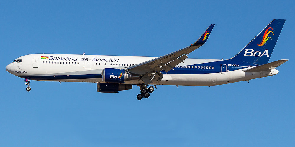 Самолет Боинг-767-300 авиакомпании BoA - Boliviana de Aviacion