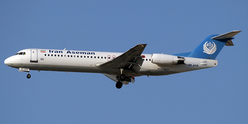 Fokker 100 авиакомпании Iran Aseman Airlines